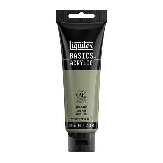 Acrylic Paint Tube, Green Gray, 118 mL