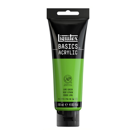 Acrylic Paint Tube, Lime Green, 118 mL