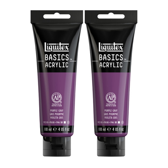Purple Gray Acrylic Paint, 118 mL Tubes, 2-Pack