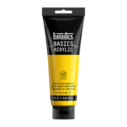 Cadmium Yellow Medium Hue Acrylic Paint, 250 mL Tube