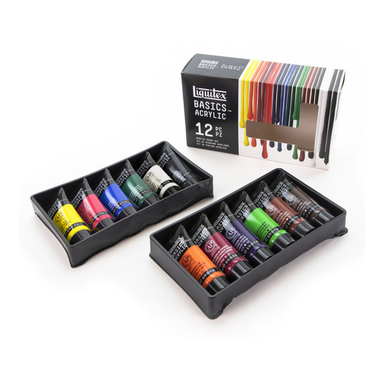 Acrylic Paint Set, Assorted Colors, 12 x 22 mL Tubes