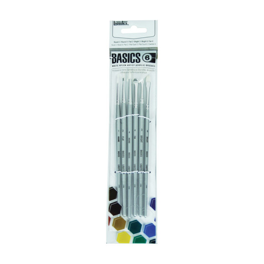 Synthetic Bristle Paint Brush Set, 6 Pieces