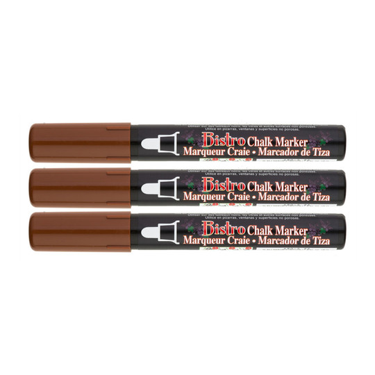 Brown Broad-Tip Chalk Markers, 3-Pack