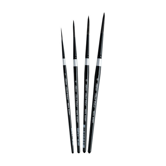 Black Velvet Script Liner Brush Set, 4-Pack