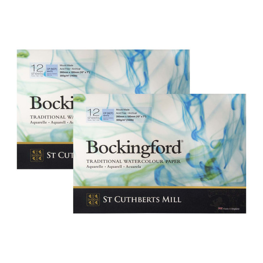 Cold Press Watercolor Paper Pads, 7 x 10 in., 12 Sheets, Pack of 2
