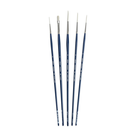 Synthetic Liner and Filbert Brush Set, 5 Brushes