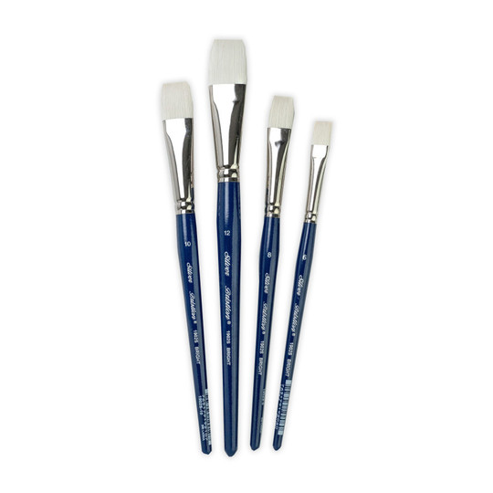 Short Handle Bright Paint Brushes, Set of 4