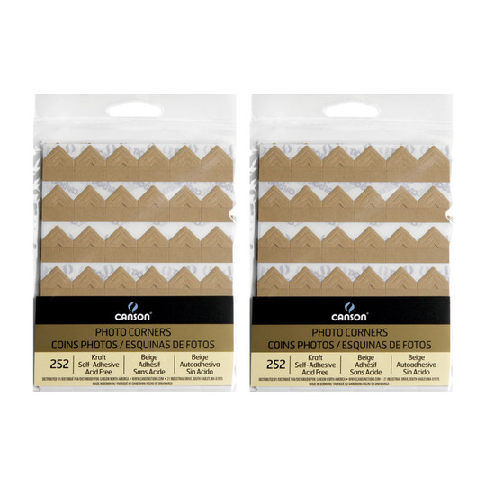 Kraft Self-Adhesive Photo Corners, 252 per Pack, 2 Packs