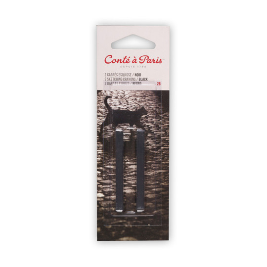 Black 2B Square Pastel Sketching Crayons - Pack of 2