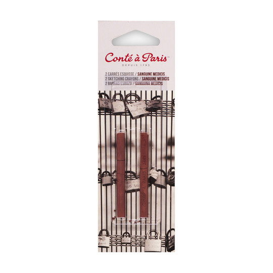 Sanguine Médicis Square Sketching Pastel Crayons, Pack of 2