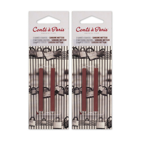 Sanguine Watteau Square Pastel Sketching Crayons, 4 Count