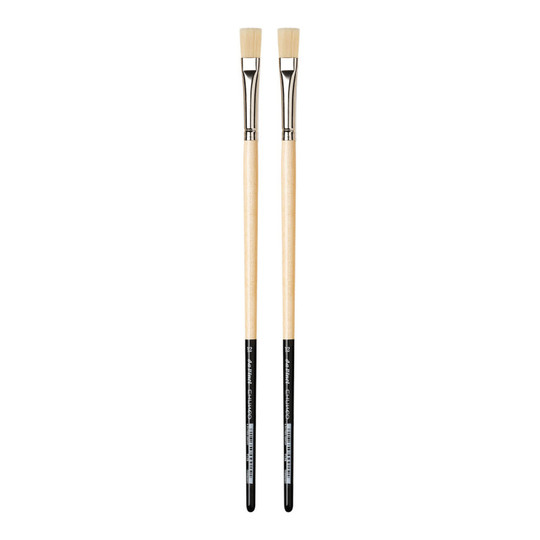 Synthetic Hog Bristle Flat Paint Brushes, Size 12, 2-Pack