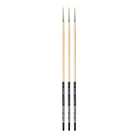 Synthetic Hog Bristle Round Oil Brushes, Size 1, Pack of 3