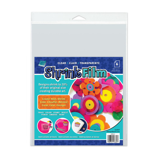 Clear Shrink Film Sheets, 8.5 x 11 in., 6-Pack