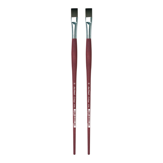 Student Synthetic Flat Paint Brushes for Acrylic & Oil, Size 16, 2-Pack