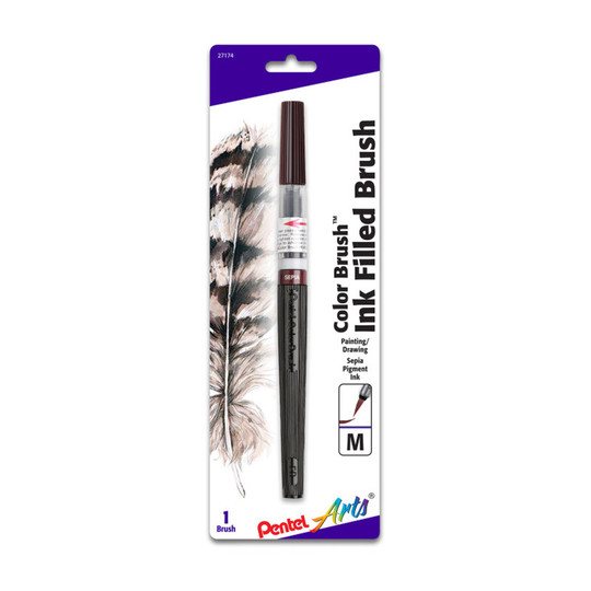 Sepia Water-Based Ink Color Brush, Medium Tip