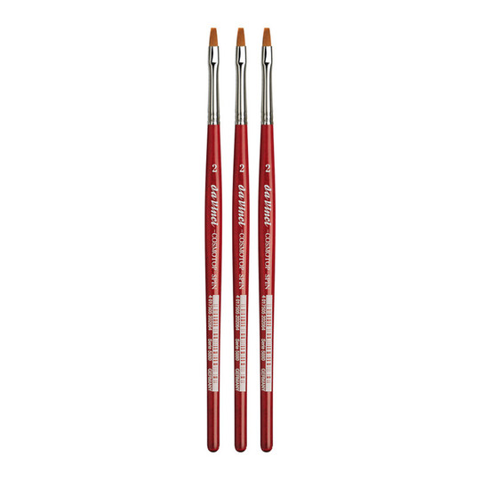 Synthetic Flat Watercolor Brush, Size 2, 3-Pack