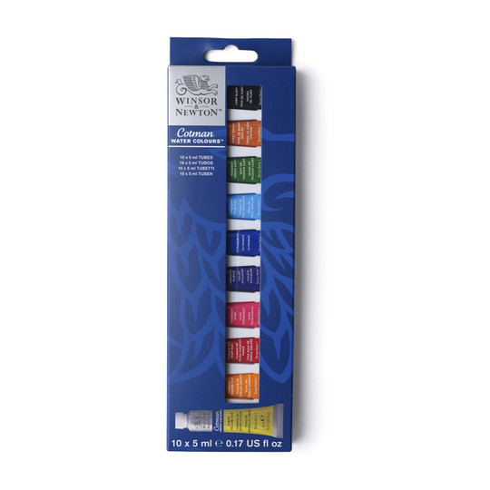 Cotman Watercolor Tube Set, 10 Colors, 5 mL Tubes