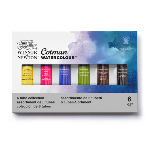 Cotman Watercolor Paint Tube Set, 6 Colors, 8 mL