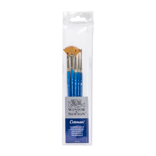 Synthetic Watercolor Brush Set, 5-Piece