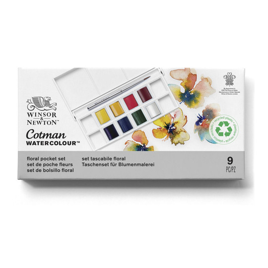 Floral Pocket Watercolor Set, 8 Colors