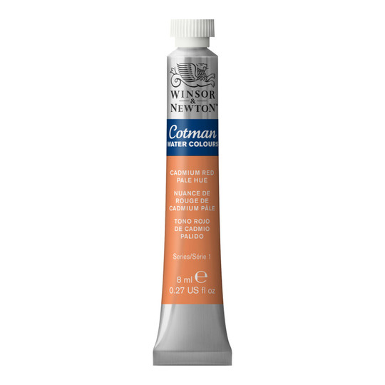 Cadmium Red Pale Hue Watercolor Paint Tube, 8 mL