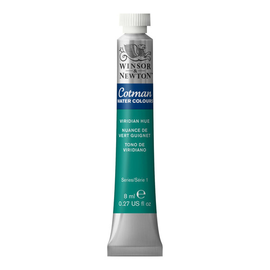 Viridian Hue Watercolor Paint Tube, 8 mL