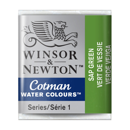 Sap Green Watercolor Paint Half Pan