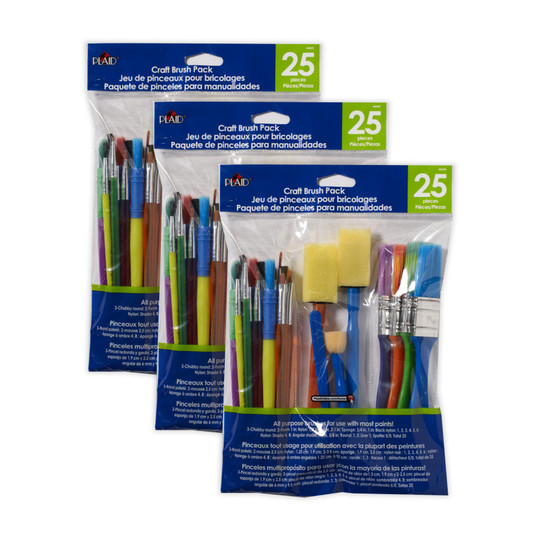 Assorted Craft Paint Brush Set, 75 Pieces