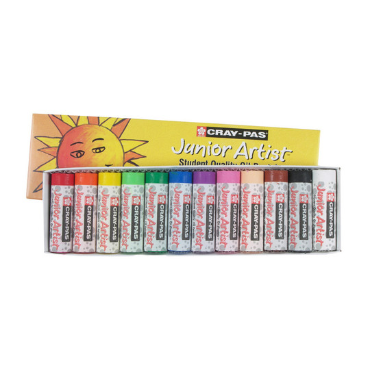 Junior Artist Assorted Oil Pastel Crayons, 12-Piece Set
