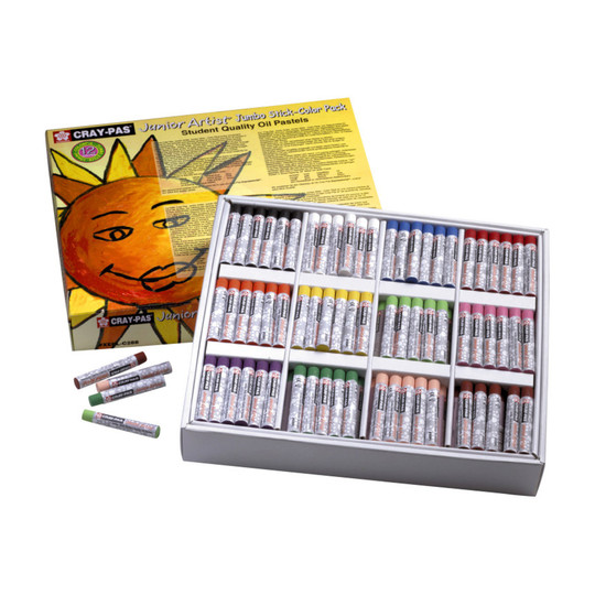 Jumbo Oil Pastel Chalk Classroom Pack, 12 Assorted Colors, 288 Pieces