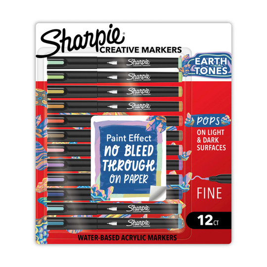 Fine-Tip Earth Tone Acrylic Markers, 12-Pack