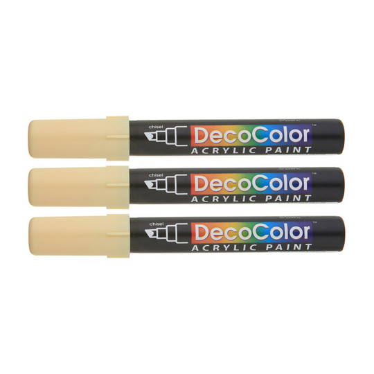Pale Orange Acrylic Paint Markers with Chisel Tip, Set of 3