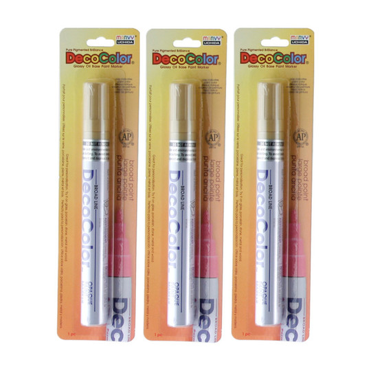 Gold Broad-Tip Oil Paint Markers, Set of 3