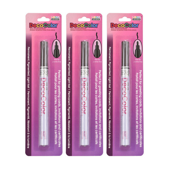 Fine-Tip Dark Brown Permanent Paint Marker, Set of 3