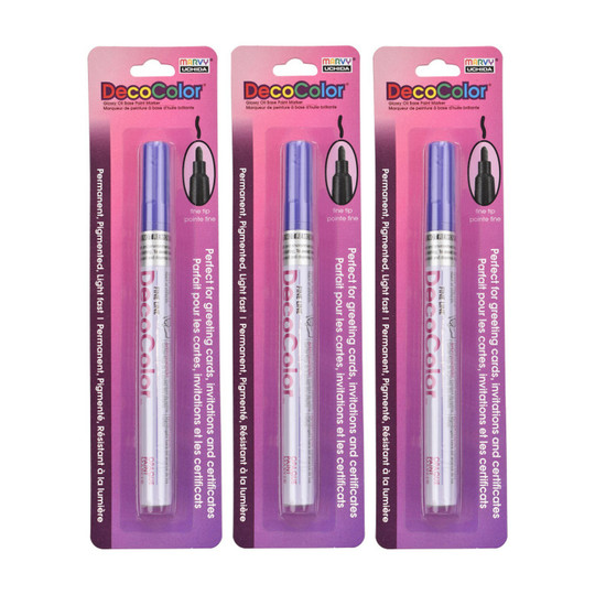 Fine-Tip Violet Paint Marker Set of 3