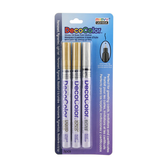 Extra Fine Metallic Paint Markers, Set of 3