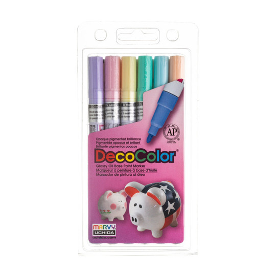 Fine-Tip Pastel Oil Paint Markers, Set of 6