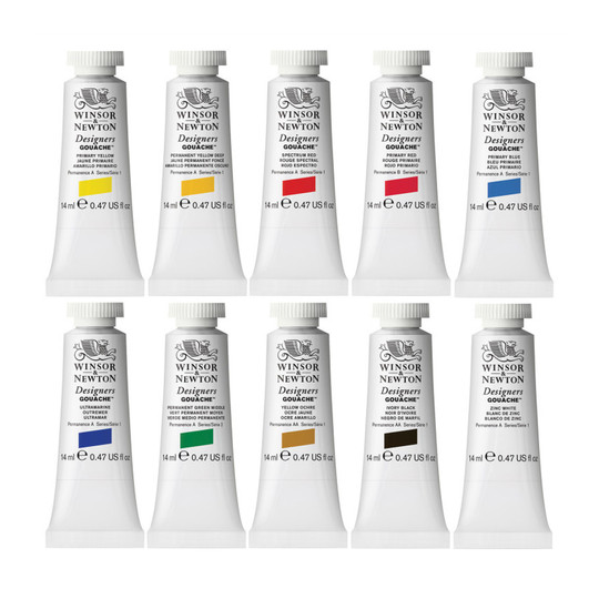 Introductory Gouache Paint Set, 10 Assorted Colors