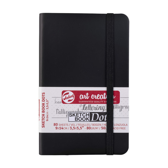 Dotted Sketchbook, 80 Sheets, Cream Paper, Black Cover