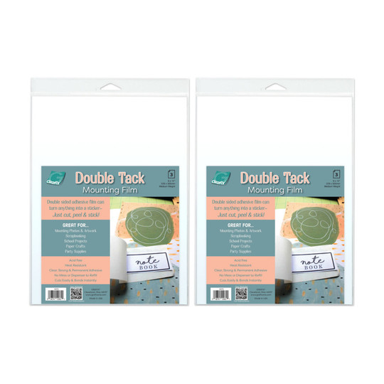 Clear Double-Sided Mounting Film Sheets, 9 x 12 in., 6 Sheets