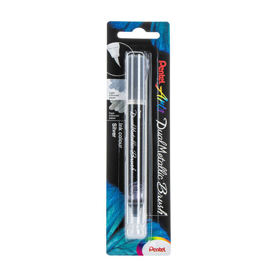 Silver Dual Metallic Brush Pen