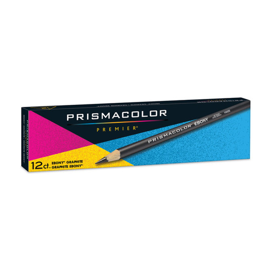 Ebony Graphite Drawing Pencils, Black, Box of 12