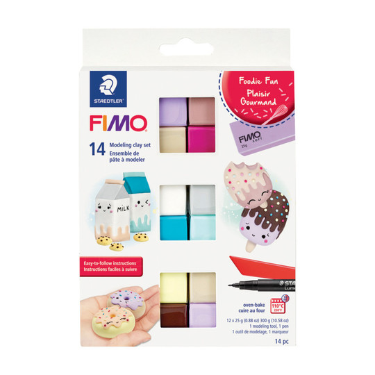 Oven-Bake Modeling Clay Foodie Fun Set, Assorted Colors, 12 Pieces