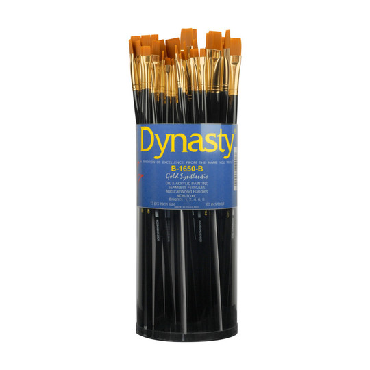 Golden Synthetic Bright Brush Canister, 60-Pack