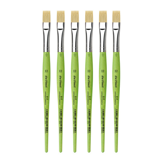 Student Synthetic Flat Paint Brushes, Size 12, Pack of 6