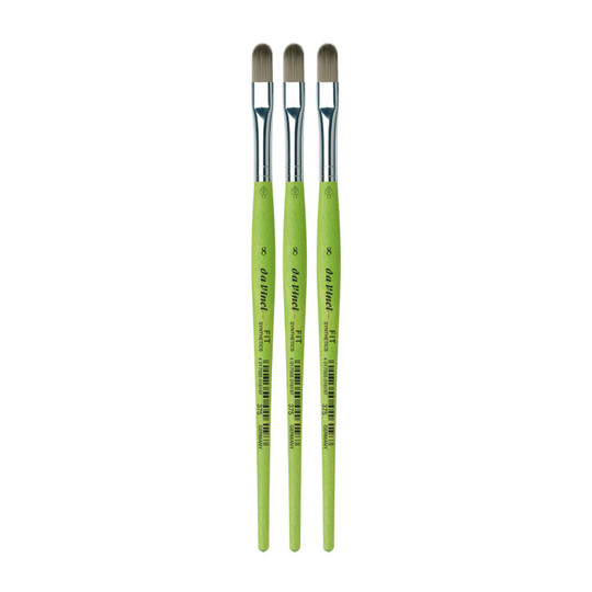 Student Filbert Paint Brush, Size 8, Green Handle, 3-Pack