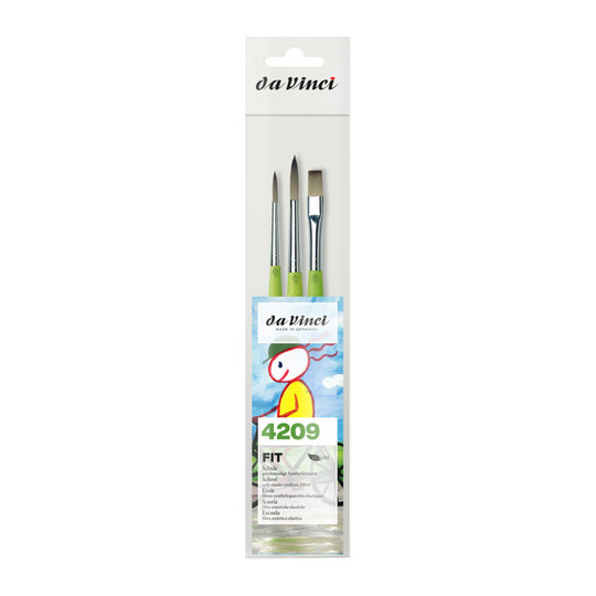 Student and Hobby Synthetic Paint Brush Set, 3 Pieces