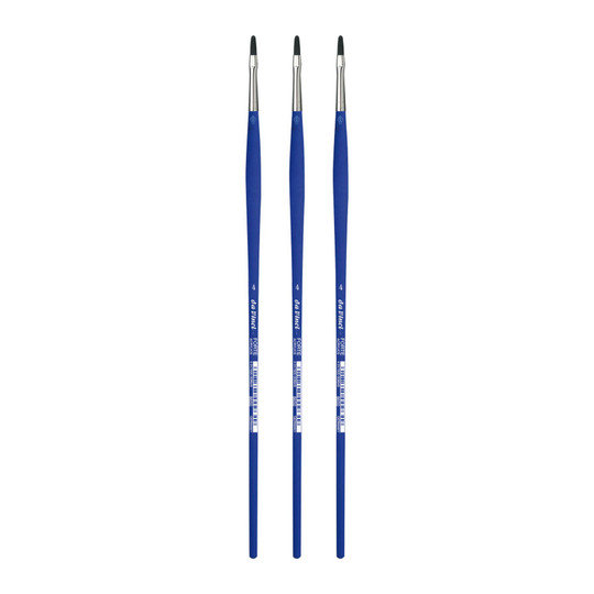 Size 4 Synthetic Filbert Paintbrushes for Acrylic and Oil Paint, 3-Pack