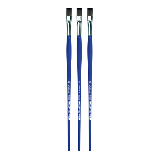 Student Flat Synthetic Paint Brushes, Size 12, Pack of 3